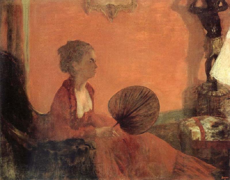 Edgar Degas Madame Camus en rouge Norge oil painting art